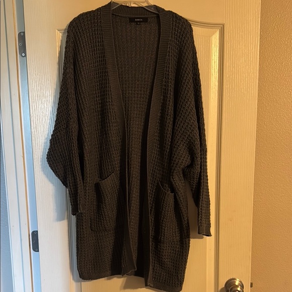 Black Chunky Knit Cardigan Sweater - Picture 1 of 1